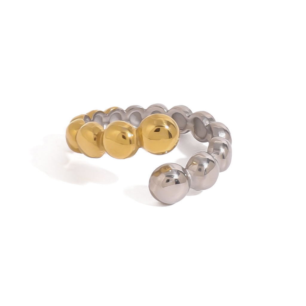 Damen Offener Edelstahlring mit verstellbarem Design und hochwertigen Kugeldetails Shop Nory