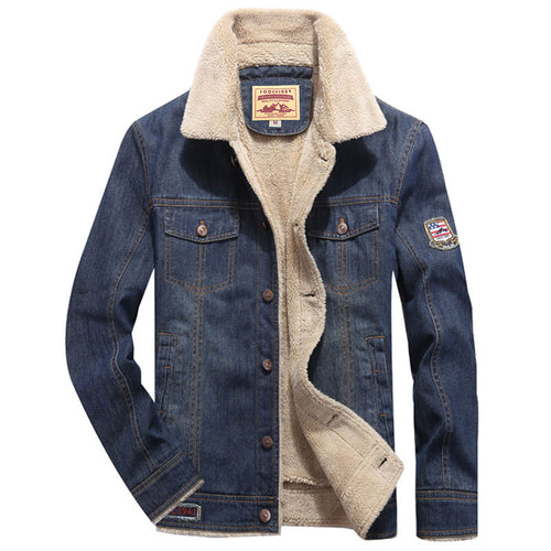 Herren gefütterte Sherpa-Jeansjacke mit Teddyfutter und aufgesetzten Brusttaschen Shop Nory