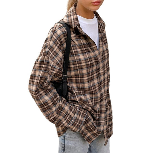 Damen Kariertes Overshirt Shopnory