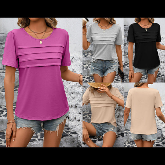 Damen elegantes T-Shirt mit strukturiertem Design