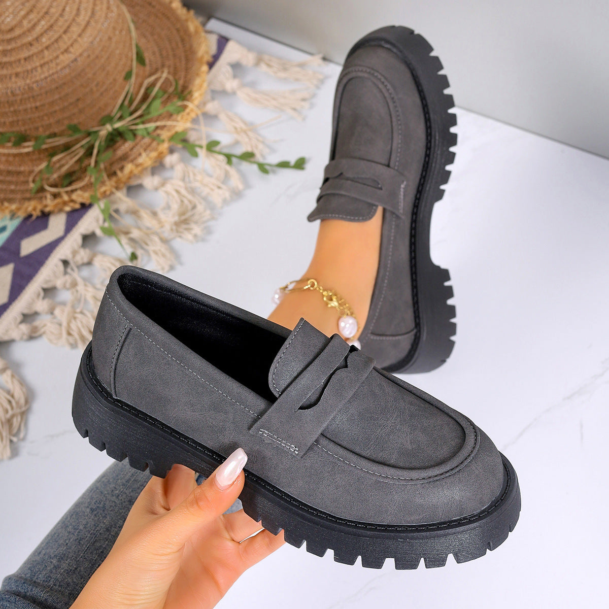 Damen Bequeme Mokassins mit rutschfester Sohle und stylishen Akzenten