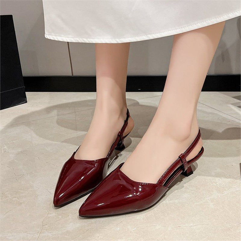 Damen spitze Slingback Ballerinas mit eleganter Schnalle