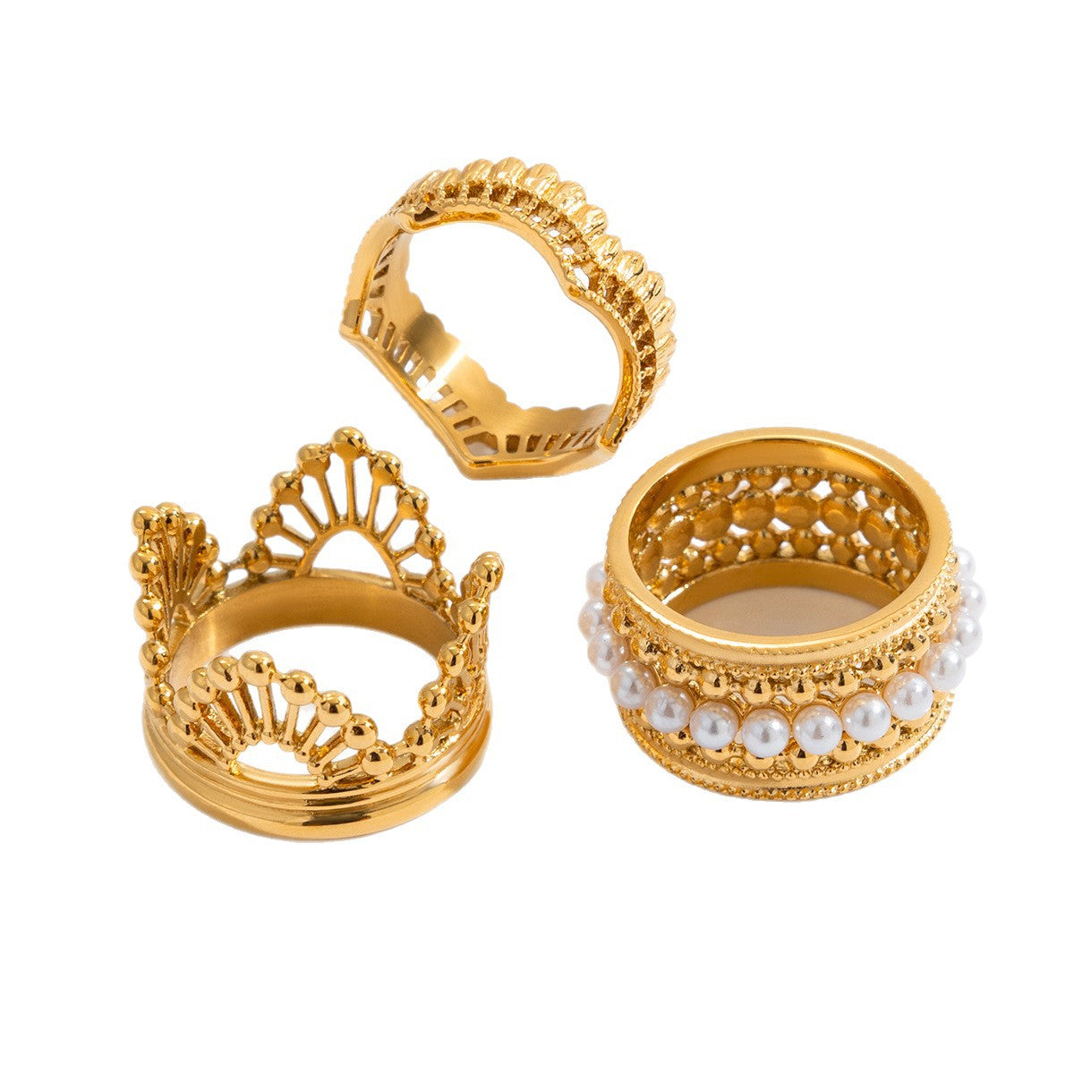 Damen Eleganter Ring im Krone-Design aus hypoallergenem Edelstahl Shop Nory