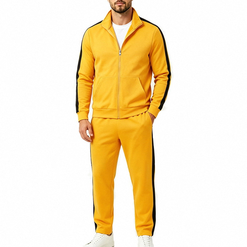 Herren Sportliches Trainingsanzug-Set mit Kontraststreifen, Reißverschlussjacke und Jogginghose Shop Nory