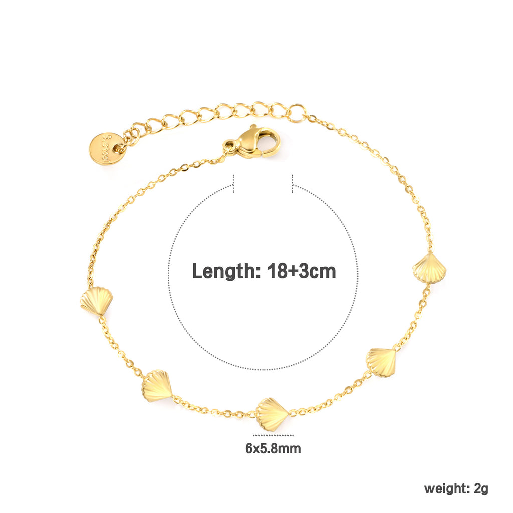 Damen Edelstahl Halskette mit Muschel-Anhänger Shop Nory