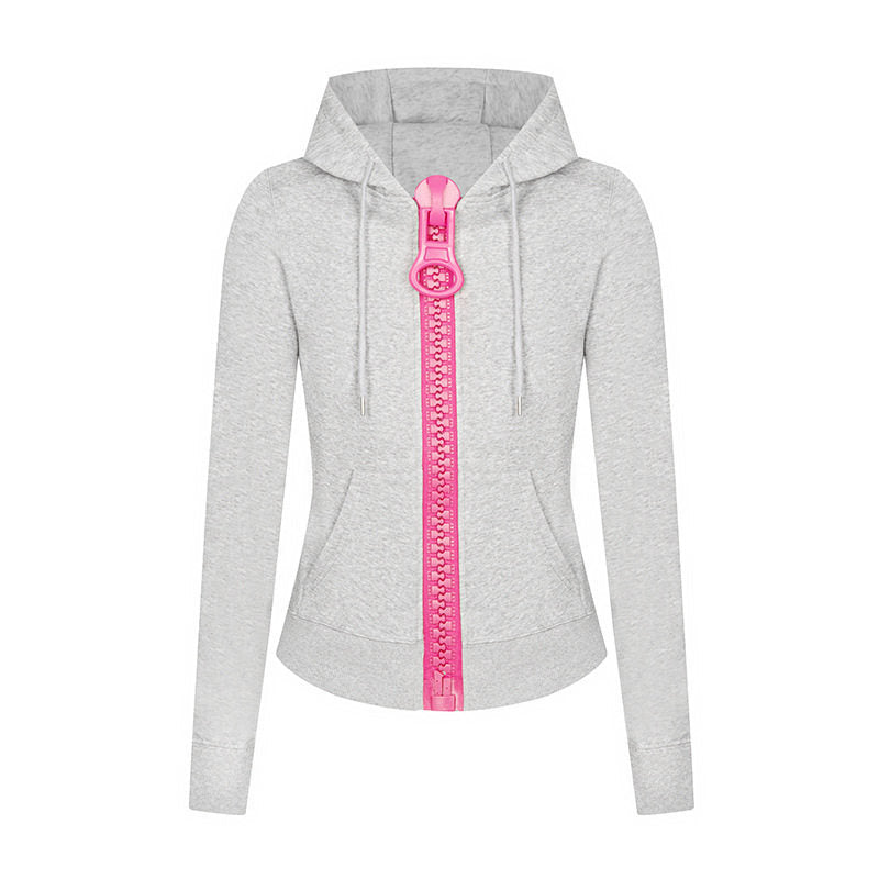 Damen Kapuzen-Sweatjacke mit markantem Zierreißverschluss und Kängurutasche Shop Nory