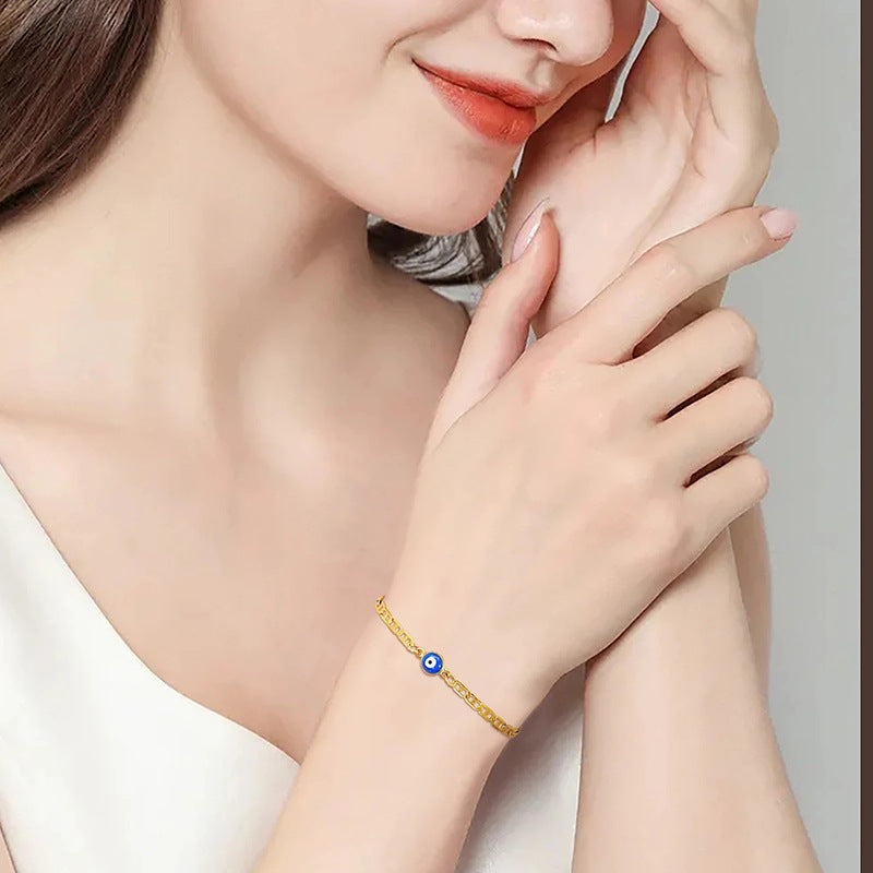 Damen Armreif mit schützendem Auge und dekorativem Gliederdesign Shop Nory