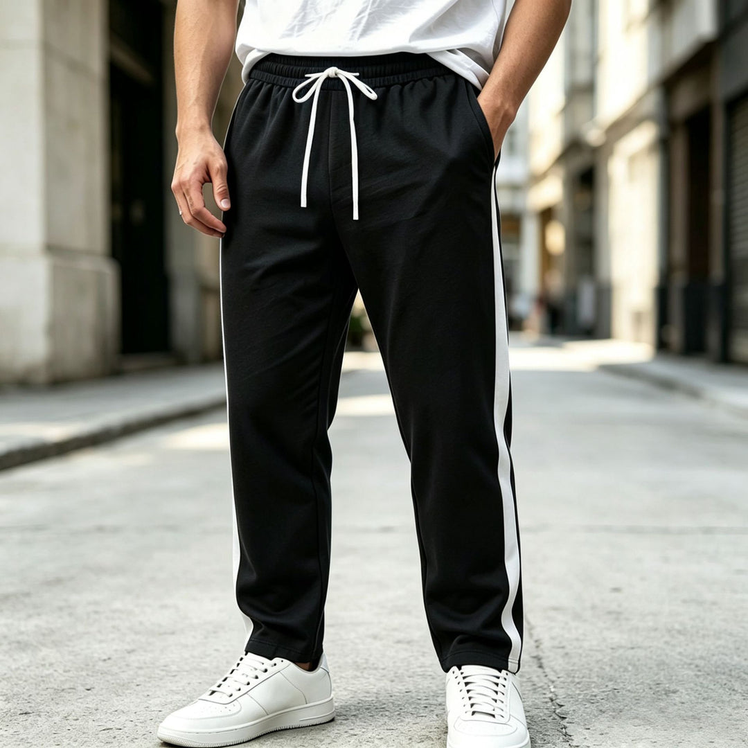 Herren Jogginghose mit seitlichem Kontraststreifen, elastischem Bund und Kordelzug Shop Nory