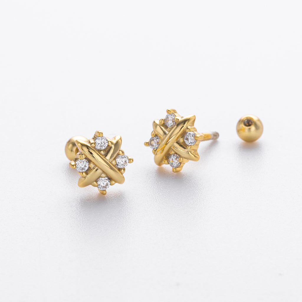 Damen Ohrstecker mit zarten Zirkon-Akzenten und hochwertigem 925 Sterling Silber Shop Nory