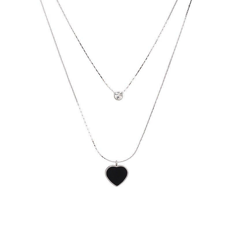 Damen Halskette mit eleganten Herz- und Kristallanhängern Shop Nory