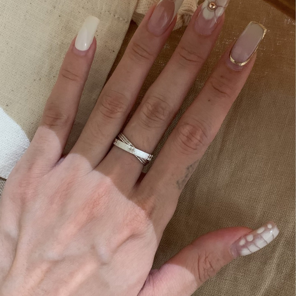 Damen Offener Ring mit elegantem Reliefdesign Shop Nory