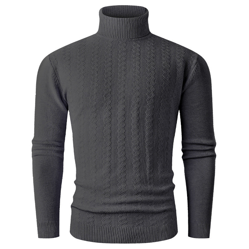 Herren Rollkragenpullover aus Feinstrick mit Zopfmuster und schmaler Silhouette Shop Nory