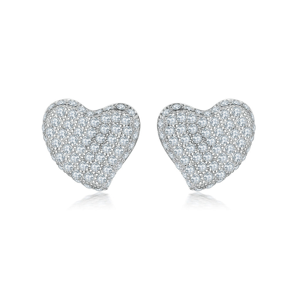 Damen Ohrringe mit modernem Quadratdesign und funkelndem Zirkonia-Besatz Shop Nory