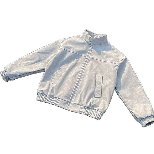 Unisex Kurz geschnittene Oversize-Bomberjacke mit Stehkragen und elastischem Saum Shop Nory
