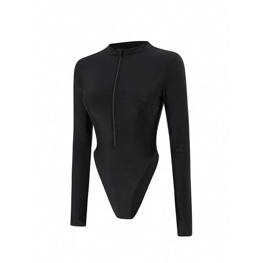 Damen Langärmeliger High-Cut Badeanzug