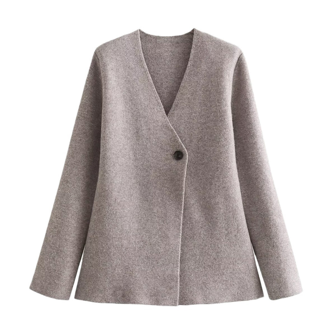 Damen Taillierter Peplum-Blazer-Mantel mit figurformender Silhouette und Ein-Knopf-Verschluss Shop Nory