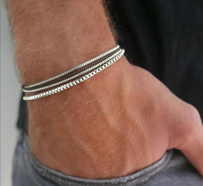 Herren-Armband-Set mit eleganten und strukturierten Designs Shop Nory