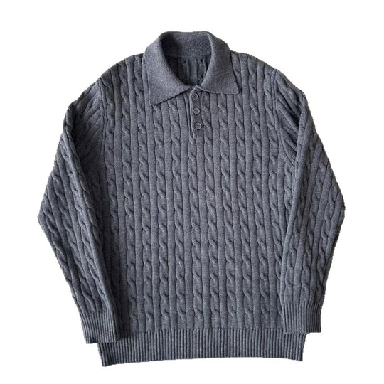 Herren Modisches Strick-Polohemd mit Zopfmuster Shop Nory