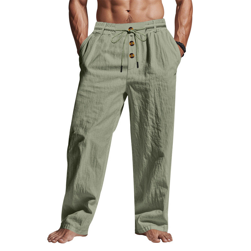 Herren lässige Freizeithose mit verstellbarem Kordelzug und praktischen Seitentaschen