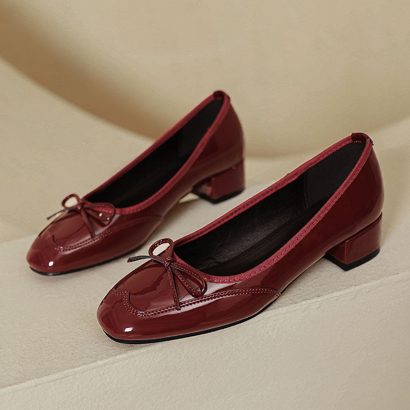 Damen elegante Ballerinas mit dekorativem Schleifendetail