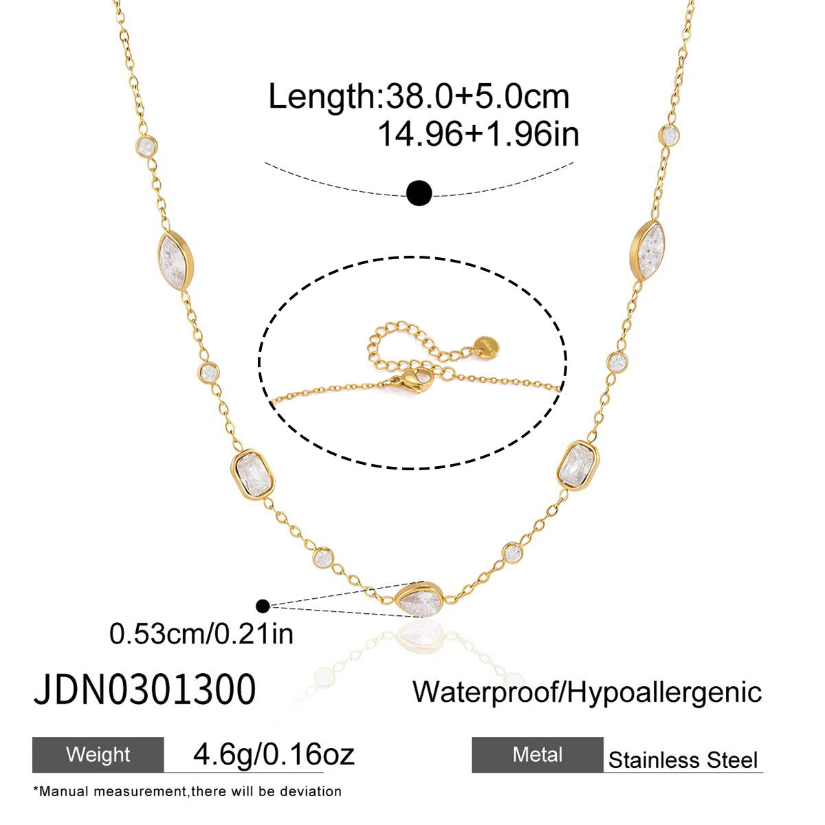 Damen Edelstahl Halskette mit funkelnden Kristalldetails Shop Nory