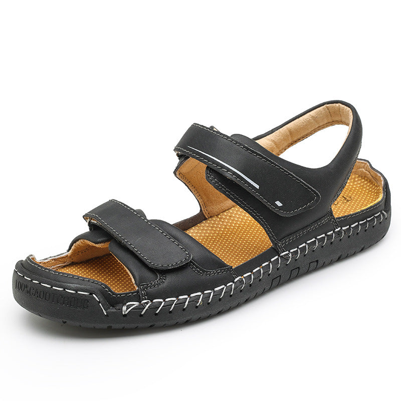 Herren Atmungsaktive Veloursleder-Sandalen mit verstellbarem Riemen