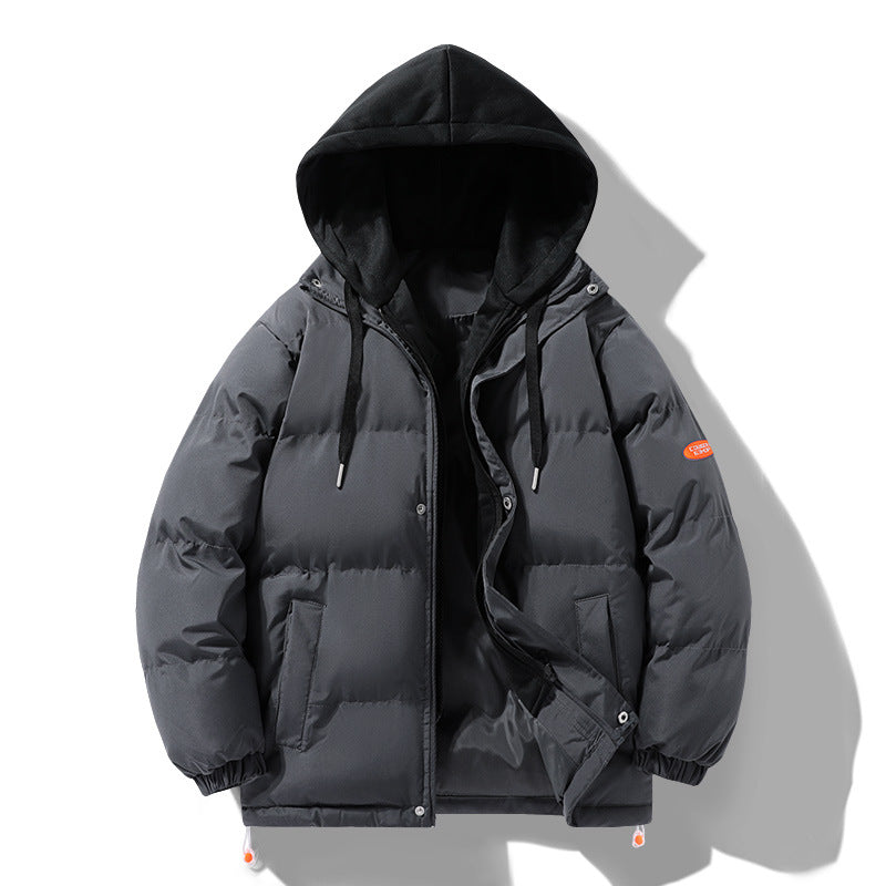 Herren Wattierte Pufferjacke mit kontrastfarbener Kapuze, winddichter Außenhülle und Kordelzug Shop Nory