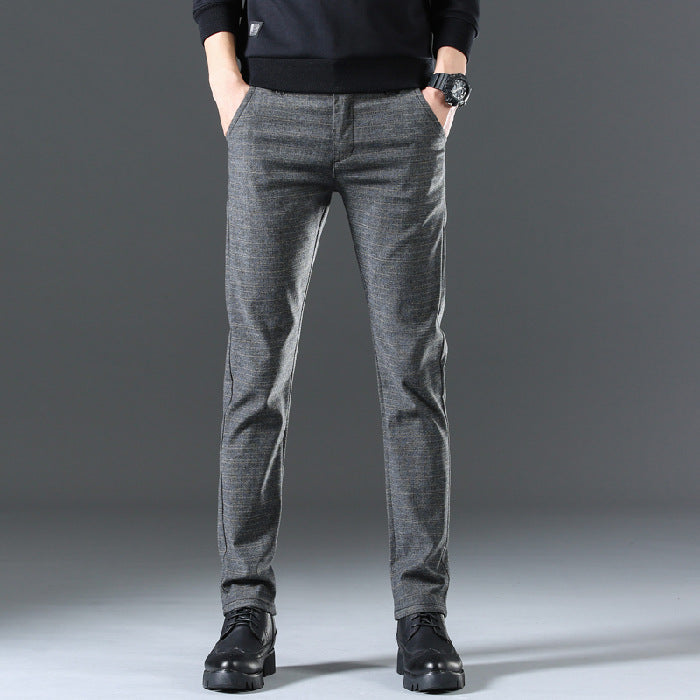 Herren moderne Chinohose mit elastischem Bund und seitlichen Taschen