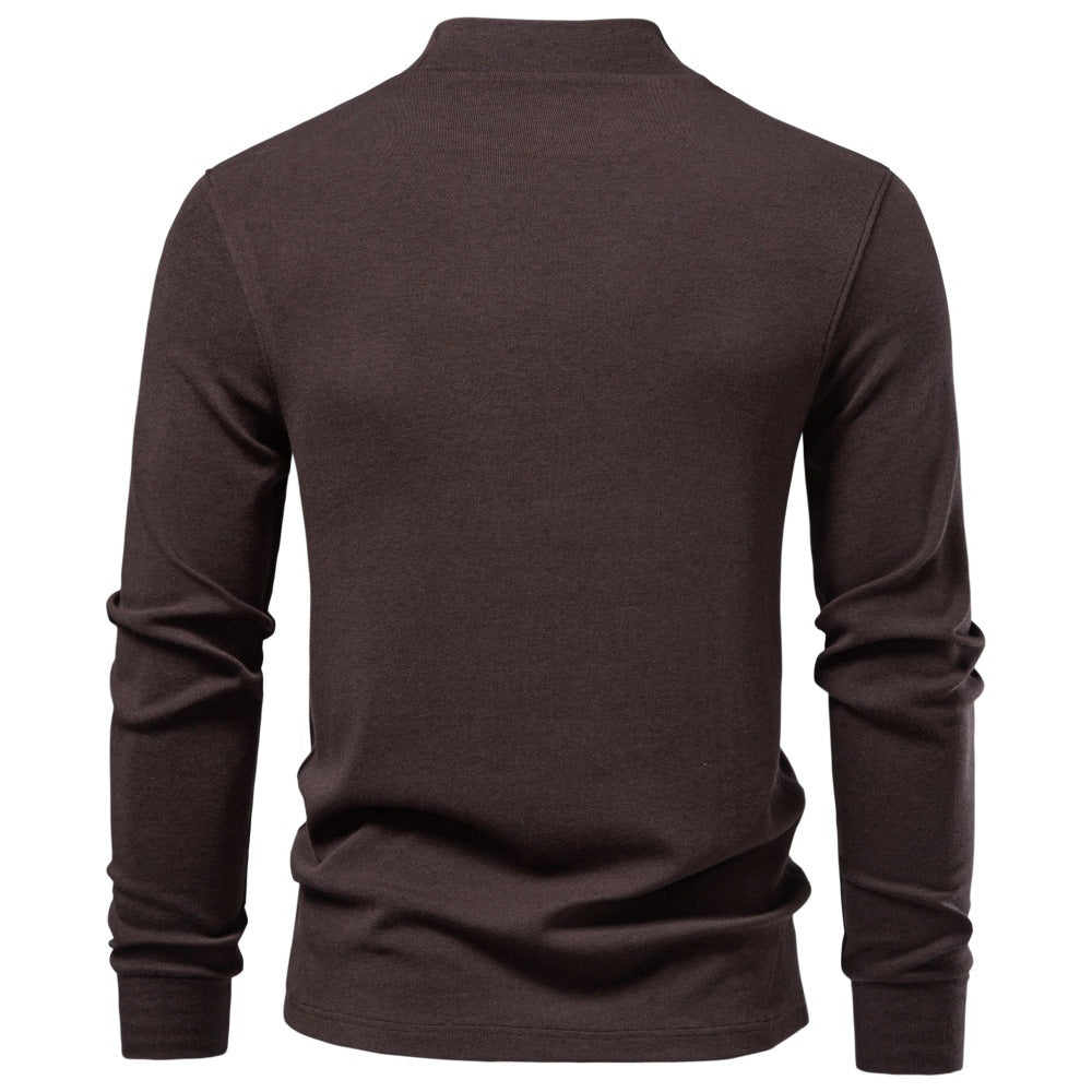 Herren Langarm Sweatshirt mit schmalem Stehkragen und Baumwollmix Shop Nory