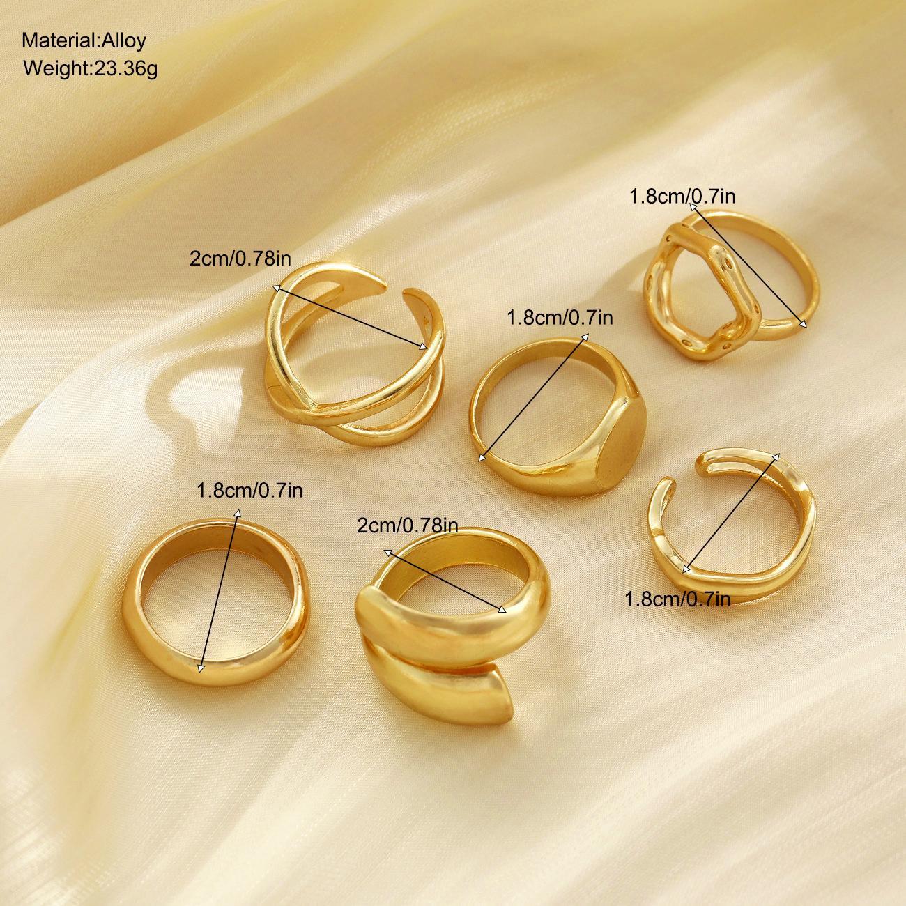 Damen modisches Ring-Set mit kreativen Oberflächen Shop Nory