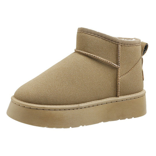 Damen Gefütterte Kurzschaft Winterboots mit Kunstfellfutter Plateau‑Sohle und Pull‑On Shop Nory