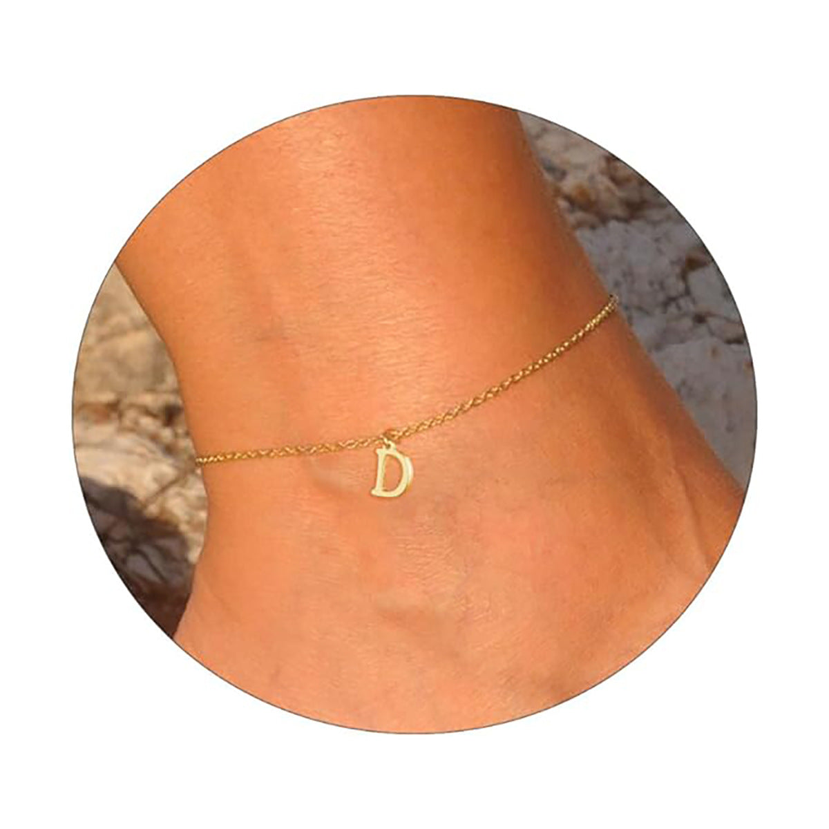 Damen Fußkettchen mit personalisiertem Anfangsbuchstaben Shop Nory