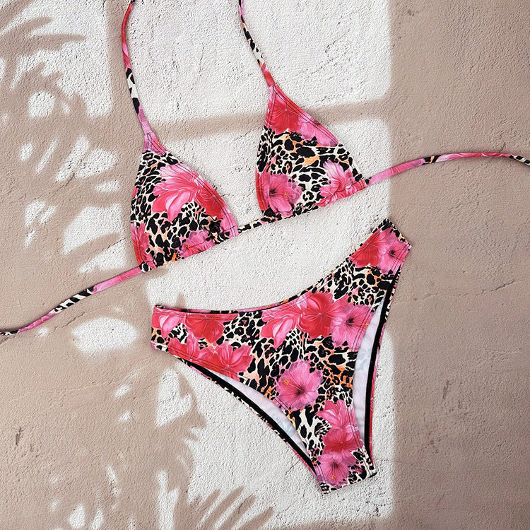 Damen Triangel-Bikini mit dekorativen Punkten Shopnory
