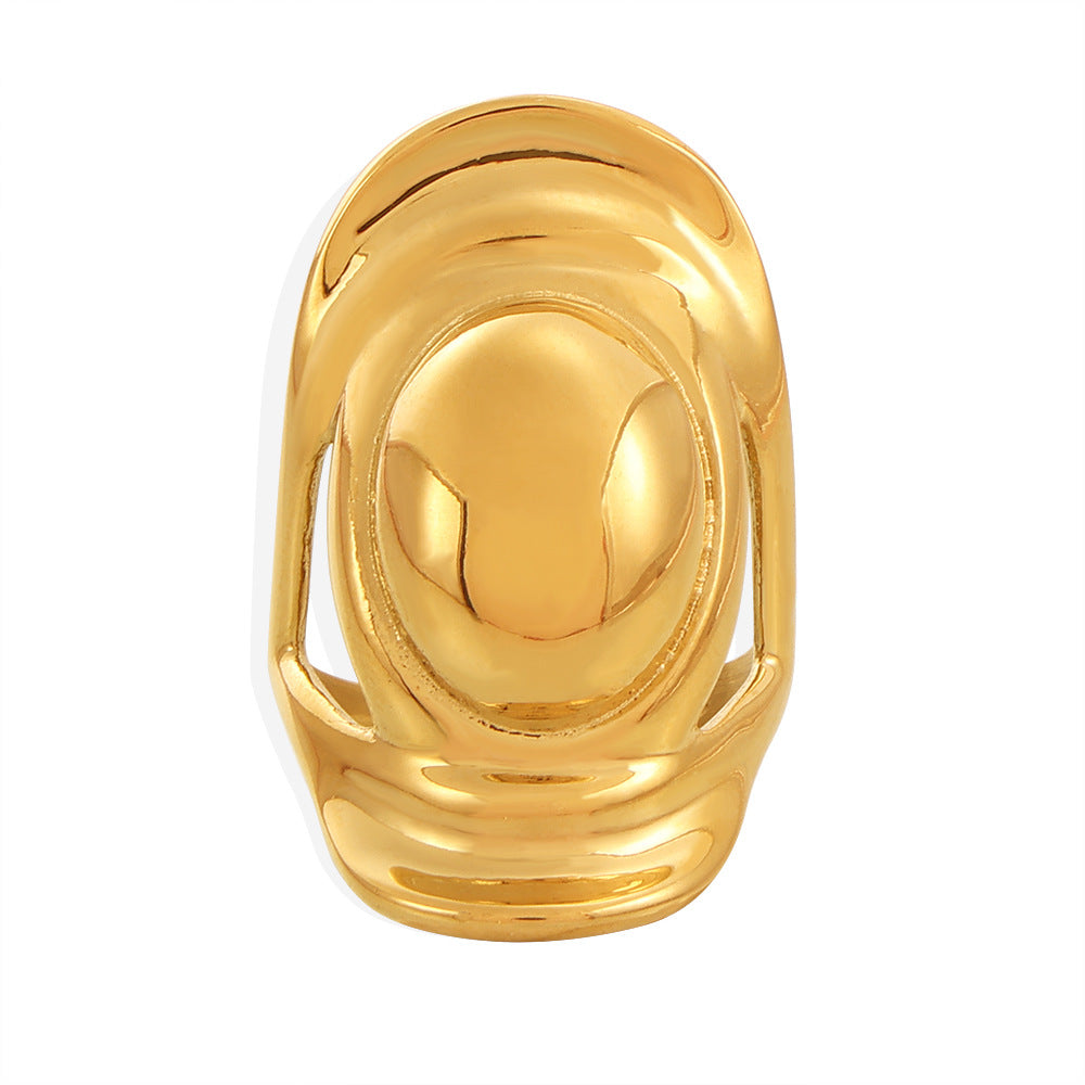 Damen breiter Ring aus Titanstahl mit modernem Design Shop Nory