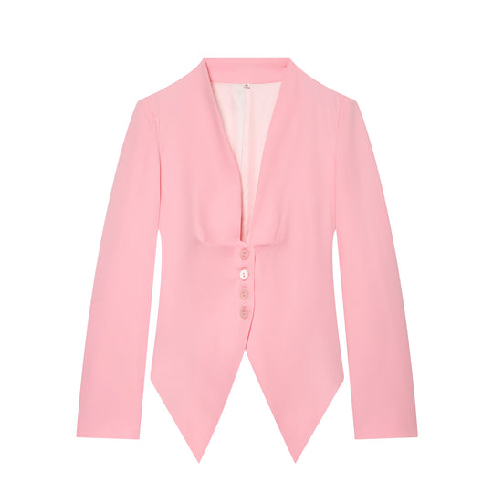Damen taillierter Blazer mit spitzem Schößchen und tiefem V-Ausschnitt Shop Nory