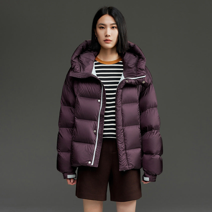 Damen Kurze Stepp-Daunenjacke mit Kapuze Shop Nory