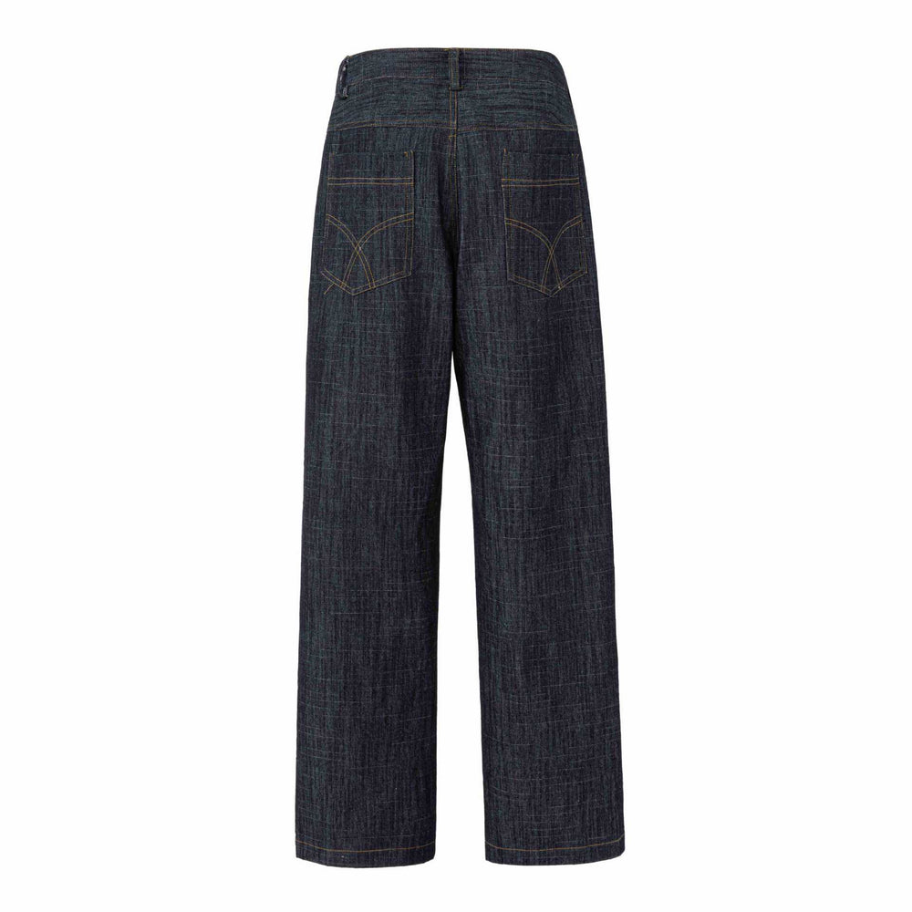 Damen Weite hochtaillierte Jeanshose mit markanter Mittelnaht Shop Nory