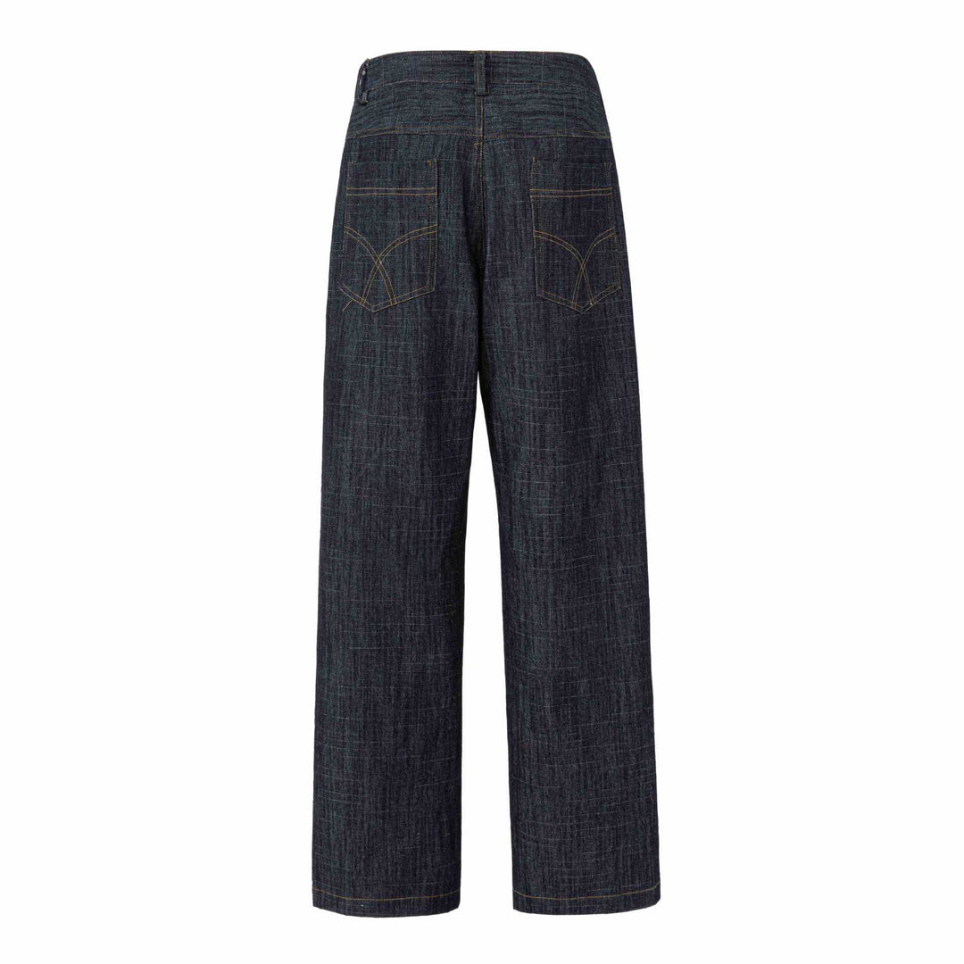Damen Weite hochtaillierte Jeanshose mit markanter Mittelnaht Shop Nory