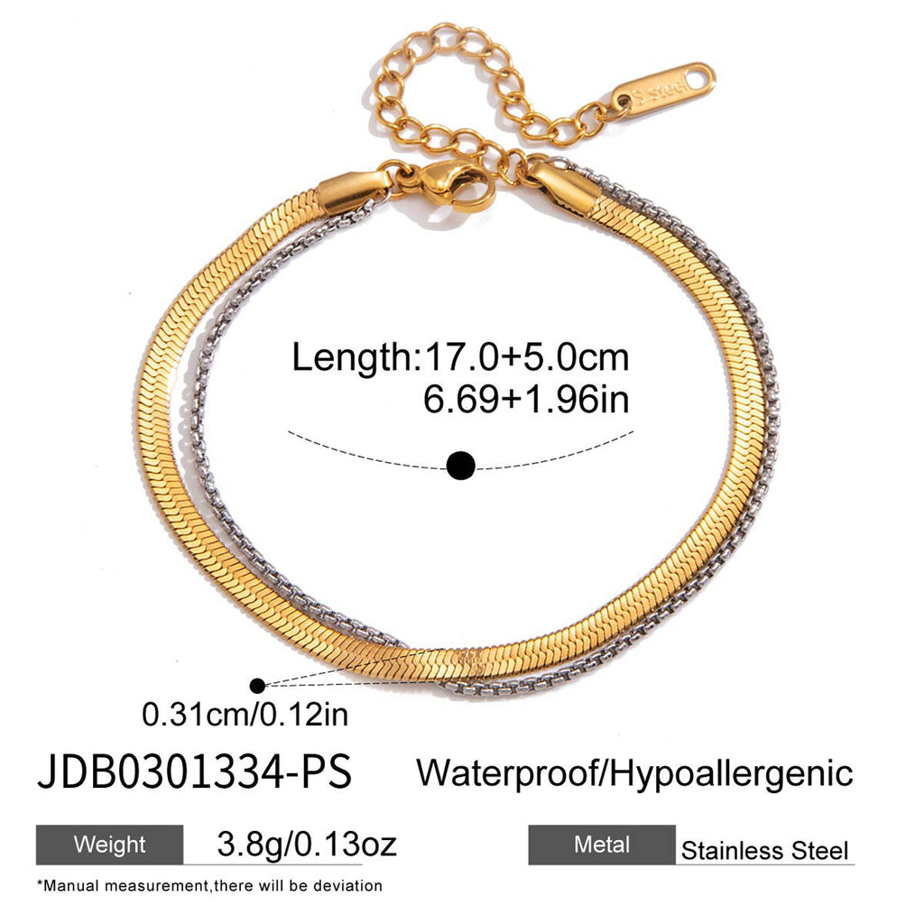 Damen Edelstahlarmband mit doppelter Kette und elegantem Design Shop Nory