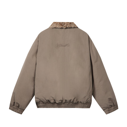Damen Minimalistische Thermo‑Blousonjacke mit Kunstfell‑Umlegekragen und elastischem Tunnelzugsaum Shop Nory