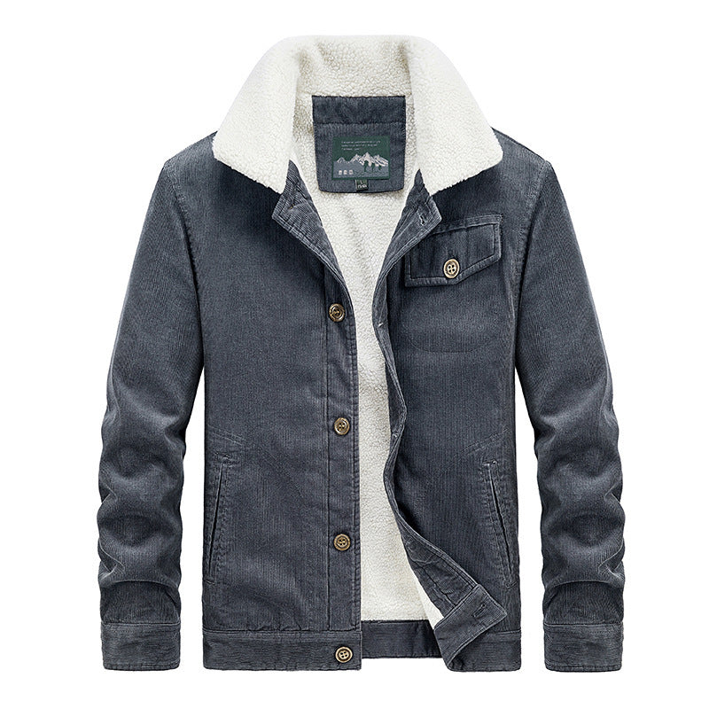 Herren Baumwoll-Cordjacke im Worker-Blouson mit wärmender Sherpa-Innenausstattung Shop Nory