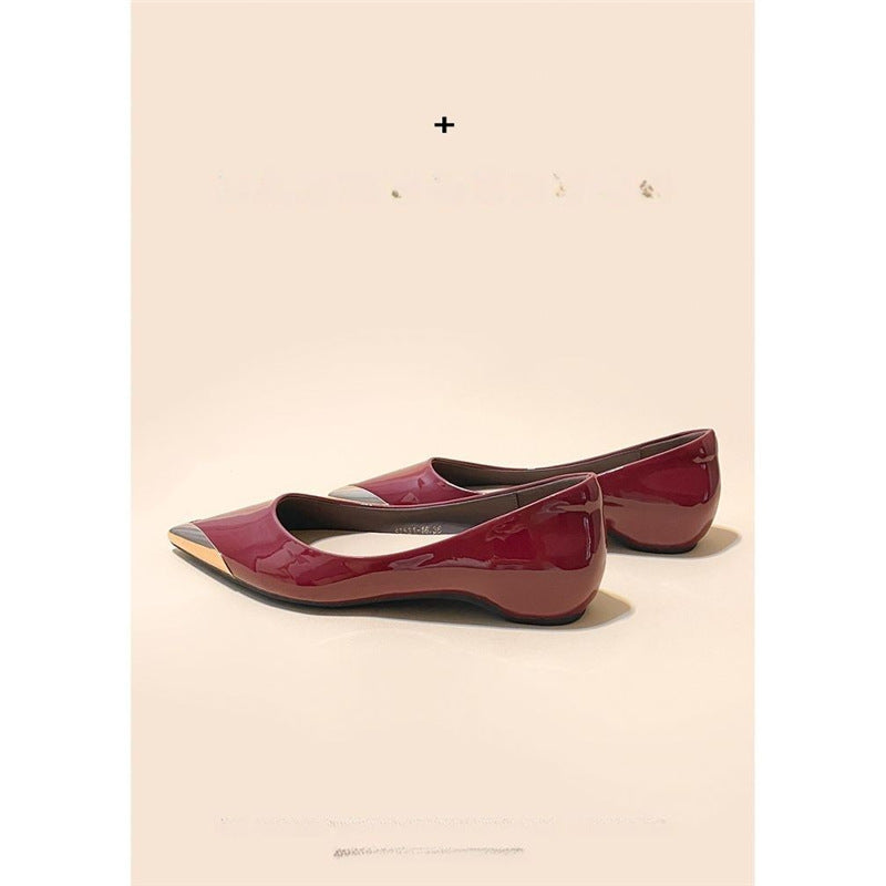 Damen spitz zulaufende flache Ballerina mit Leopardenmuster und Metallkappe Shop Nory