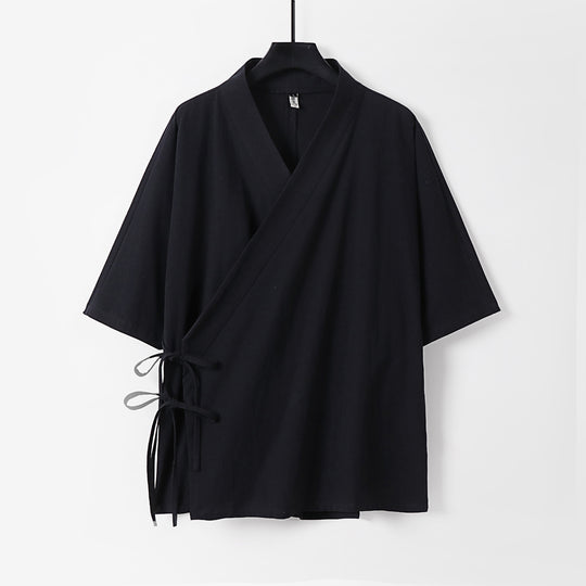 Damen Wickel-Kimono-Oberteil mit kurzen Ärmeln und Seitenschnürung Shop Nory