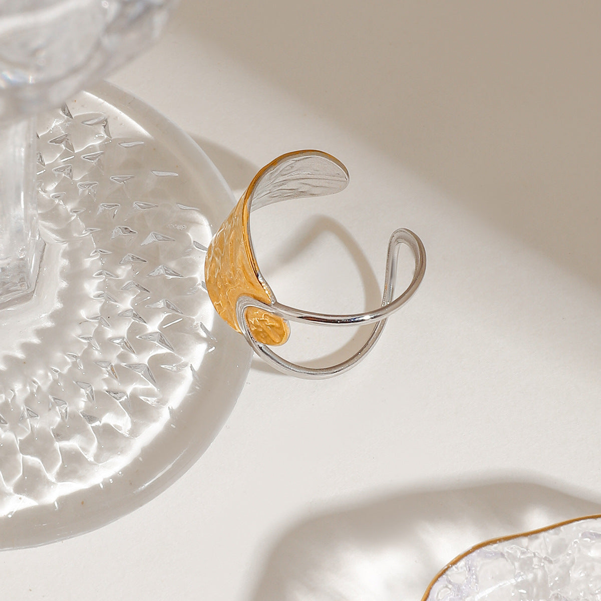 Damen Offener Ring mit kombiniertem Gold- und Silbereffekt Shop Nory
