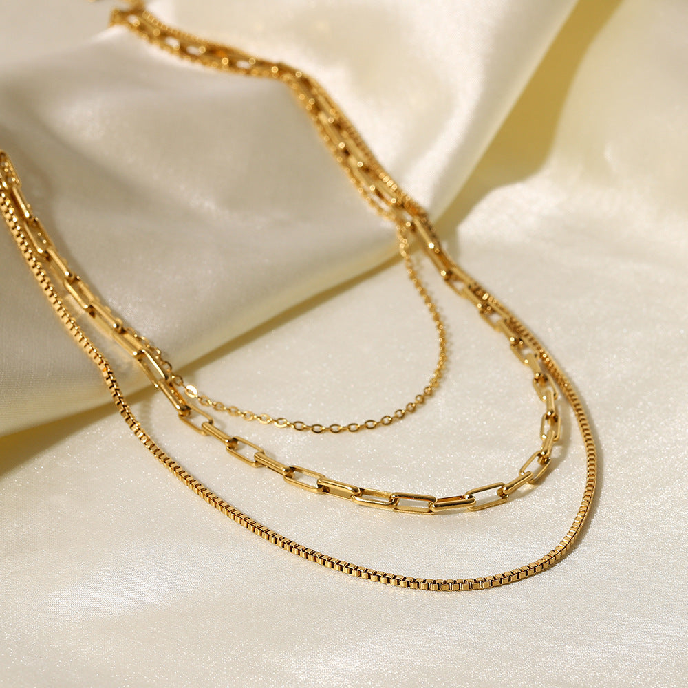 Damen Mehrlagige Halskette aus hypoallergenem Edelstahl mit elegantem Design Shop Nory