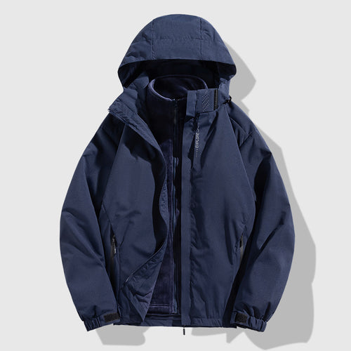 Herren zweiteilige Winterjacke mit abnehmbarer Fleece-Innenjacke wasserdicht winddicht Shop Nory