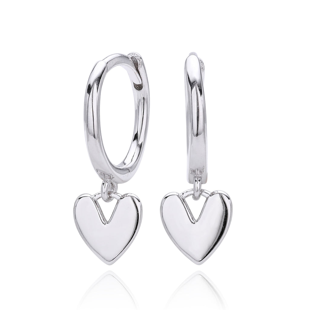 Damen Creolen mit herzförmigem Anhänger aus 925 Sterling Silber Shop Nory