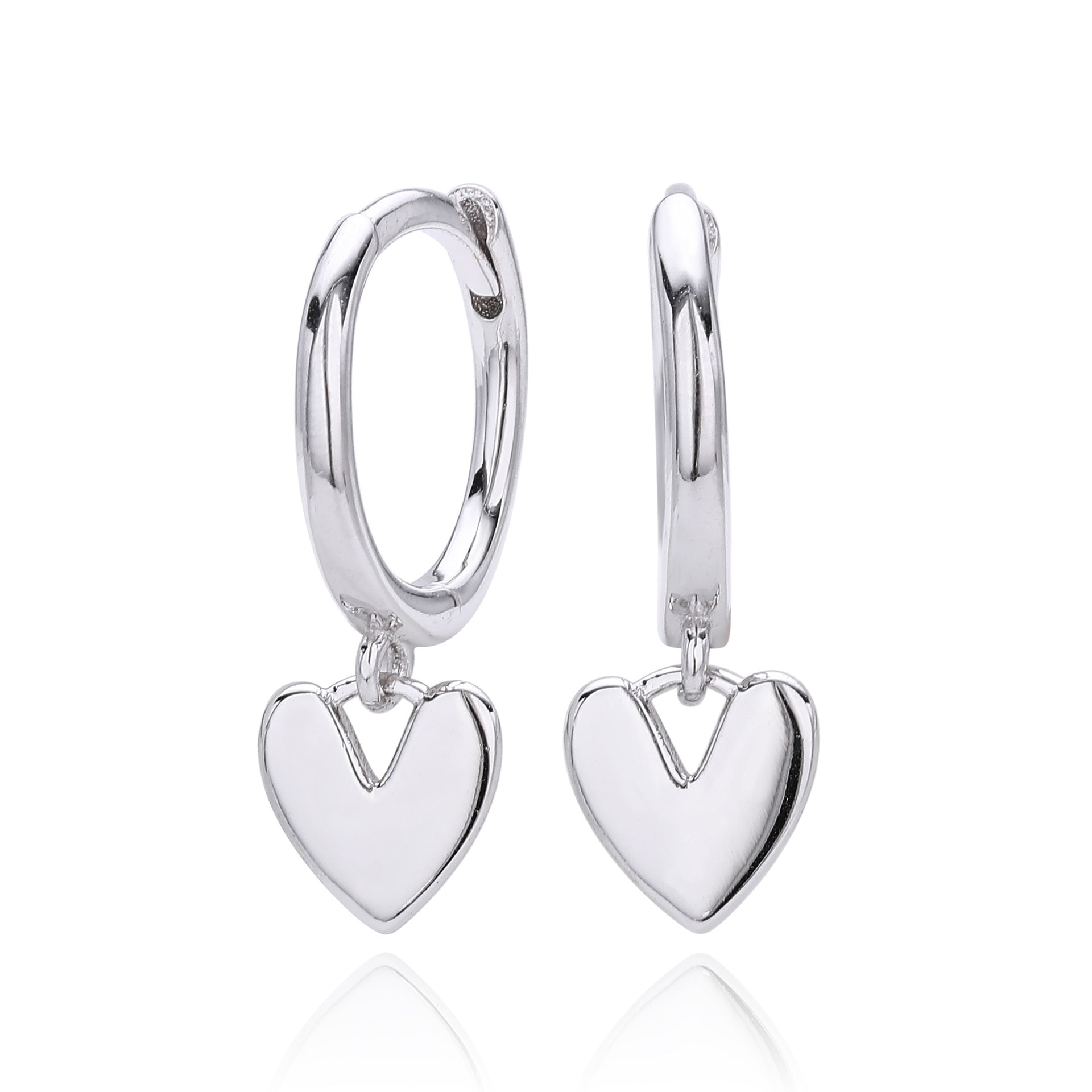 Damen Creolen mit herzförmigem Anhänger aus 925 Sterling Silber Shop Nory