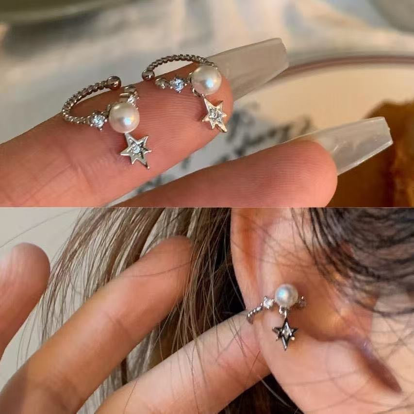 Damen Ohrstecker mit funkelnden Zirkonia und eleganten Perlenanhängern Shop Nory