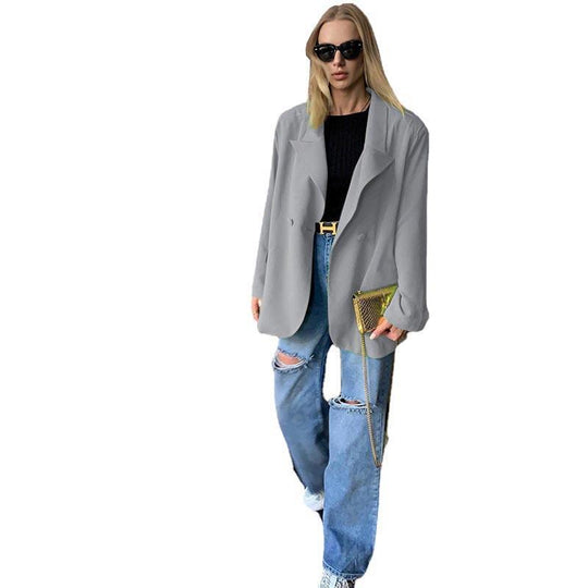 Damen Oversized Blazer mit elegantem Schnitt und doppelten Knopfdetails